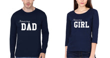 Load image into Gallery viewer, Amazing Dad Amazing Girl Father and Daughter Matching Full Sleeves T-Shirt- KidsFashionVilla