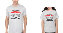 Load image into Gallery viewer, Awesome Dad Look Like Awesome Daughter Look Like Father and Daughter Matching T-Shirt- KidsFashionVilla