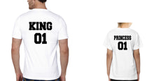 Load image into Gallery viewer, King 01 Princess 01 Father and Daughter Matching T-Shirt- KidsFashionVilla