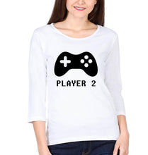 Load image into Gallery viewer, Player 1 Player 2 Father and Daughter Matching Full Sleeves T-Shirt- KidsFashionVilla