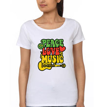 Load image into Gallery viewer, Peace Love Music Family Half Sleeves T-Shirts-KidsFashionVilla