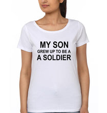 Load image into Gallery viewer, My Son Grew Up To be A soldier Born soildier Mother and Son Matching T-Shirt- KidsFashionVilla
