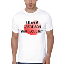 Load image into Gallery viewer, I Have A Great Dad And I Love Him I Have A Great Son And I Love Him Father and Son Matching T-Shirt- KidsFashionVilla