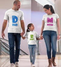 Load image into Gallery viewer, Dad Baby Mom Family Half Sleeves T-Shirts-KidsFashionVilla