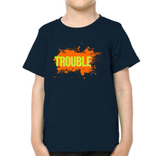 Load image into Gallery viewer, Double Trouble Brother-Brother Kids Half Sleeves T-Shirts -KidsFashionVilla