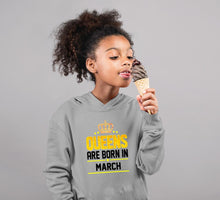 Load image into Gallery viewer, Queens Are Born In March Girl Hoodies-KidsFashionVilla