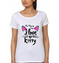 Load image into Gallery viewer, My Mummy Says I Love Kitty My Baby Says I Love Kitty Mother and Daughter Matching T-Shirt- KidsFashionVilla