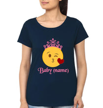 Load image into Gallery viewer, Love Smiley Mommy (Baby Name) Mother and Daughter Matching T-Shirt- KidsFashionVilla