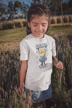 Load image into Gallery viewer, Hanging Out Minion Half Sleeves T-Shirt For Girls -KidsFashionVilla