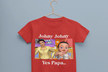 Load image into Gallery viewer, Johny Johny Yes Papa Poem Half Sleeves T-Shirt For Girls -KidsFashionVilla