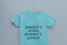 Load image into Gallery viewer, Daddys Angel Mommys World Half Sleeves T-Shirt For Girls -KidsFashionVilla