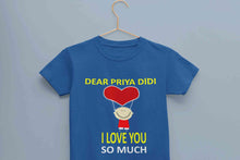 Load image into Gallery viewer, Custom Name I love My Didi So Much Half Sleeves T-Shirt For Girls -KidsFashionVilla