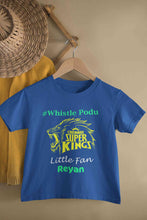 Load image into Gallery viewer, Custom Name IPL CSK Chennai Super Kings Whistle Podu Half Sleeves T-Shirt for Boy-KidsFashionVilla
