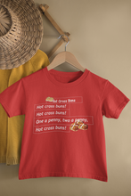 Load image into Gallery viewer, Hot Cross Buns Poem Half Sleeves T-Shirt For Girls -KidsFashionVilla