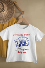 Load image into Gallery viewer, Custom Name IPL CSK Chennai Super Kings Whistle Podu Half Sleeves T-Shirt for Boy-KidsFashionVilla