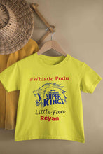 Load image into Gallery viewer, Custom Name IPL CSK Chennai Super Kings Whistle Podu Half Sleeves T-Shirt for Boy-KidsFashionVilla