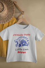 Load image into Gallery viewer, Custom Name IPL CSK Chennai Super Kings Whistle Podu Half Sleeves T-Shirt for Boy-KidsFashionVilla