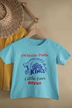 Load image into Gallery viewer, Custom Name IPL CSK Chennai Super Kings Whistle Podu Half Sleeves T-Shirt for Boy-KidsFashionVilla