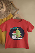 Load image into Gallery viewer, Merry Christmas Half Sleeves T-Shirt For Girls -KidsFashionVilla