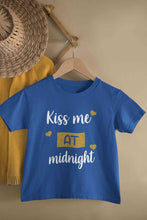 Load image into Gallery viewer, Kiss Me At Midnight Christmas Half Sleeves T-Shirt For Girls -KidsFashionVilla