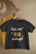 Load image into Gallery viewer, Kiss Me At Midnight Christmas Half Sleeves T-Shirt For Girls -KidsFashionVilla