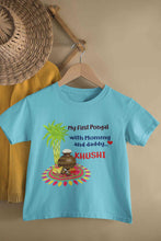 Load image into Gallery viewer, Custom Name My First Pongal With Mommy And Daddy Half Sleeves T-Shirt For Girls -KidsFashionVilla