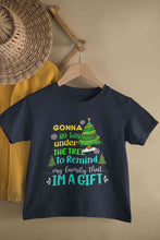 Load image into Gallery viewer, Gift Under Christmas Tree Half Sleeves T-Shirt For Girls -KidsFashionVilla