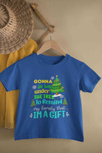 Load image into Gallery viewer, Gift Under Christmas Tree Half Sleeves T-Shirt For Girls -KidsFashionVilla