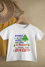 Load image into Gallery viewer, Gift Under Christmas Tree Half Sleeves T-Shirt For Girls -KidsFashionVilla