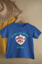 Load image into Gallery viewer, IPL Delhi Capitals Jeetega Bhai Jeetega DC Jeetega Half Sleeves T-Shirt For Girls -KidsFashionVilla