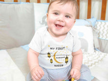Load image into Gallery viewer, Custom Name My First Ramadan Rompers for Baby Boy- KidsFashionVilla