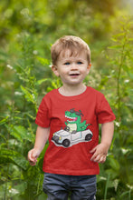 Load image into Gallery viewer, Dino Car Cartoon Half Sleeves T-Shirt for Boy-KidsFashionVilla