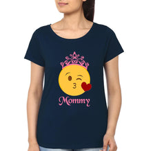 Load image into Gallery viewer, Love Smiley Mommy (Baby Name) Mother and Daughter Matching T-Shirt- KidsFashionVilla