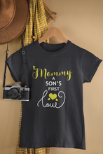 Load image into Gallery viewer, Mommy Sons First Love Mother And Son Black Matching T-Shirt- KidsFashionVilla