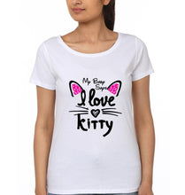 Load image into Gallery viewer, My Mummy Says I Love Kitty My Baby Says I Love Kitty Mother and Daughter Matching T-Shirt- KidsFashionVilla