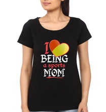 Load image into Gallery viewer, I Love Being A Sports Mom I Love Being A Sports Kid Mother and Daughter Matching T-Shirt- KidsFashionVilla