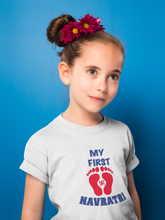 Load image into Gallery viewer, My First Navratri Half Sleeves T-Shirt For Girls -KidsFashionVilla