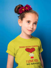 Load image into Gallery viewer, Custom Name I love My Chacha So Much Half Sleeves T-Shirt For Girls -KidsFashionVilla