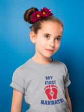 Load image into Gallery viewer, My First Navratri Half Sleeves T-Shirt For Girls -KidsFashionVilla