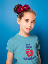 Load image into Gallery viewer, My First Navratri Half Sleeves T-Shirt For Girls -KidsFashionVilla