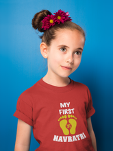 Load image into Gallery viewer, My First Navratri Half Sleeves T-Shirt For Girls -KidsFashionVilla
