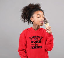 Load image into Gallery viewer, Legends are Born in February Girl Hoodies-KidsFashionVilla