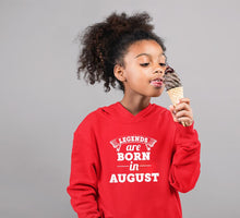 Load image into Gallery viewer, Legends are Born in August Girl Hoodies-KidsFashionVilla