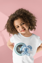 Load image into Gallery viewer, Gemini Zodiac Sign Half Sleeves T-Shirt For Girls -KidsFashionVilla