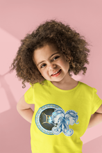 Load image into Gallery viewer, Gemini Zodiac Sign Half Sleeves T-Shirt For Girls -KidsFashionVilla