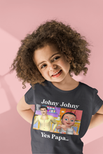 Load image into Gallery viewer, Johny Johny Yes Papa Poem Half Sleeves T-Shirt For Girls -KidsFashionVilla