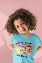 Load image into Gallery viewer, Johny Johny Yes Papa Poem Half Sleeves T-Shirt For Girls -KidsFashionVilla