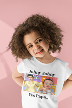 Load image into Gallery viewer, Johny Johny Yes Papa Poem Half Sleeves T-Shirt For Girls -KidsFashionVilla