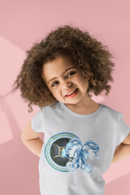 Load image into Gallery viewer, Gemini Zodiac Sign Half Sleeves T-Shirt For Girls -KidsFashionVilla