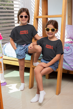 Load image into Gallery viewer, Double Trouble Twins Sisters Matching Kids Half Sleeves T-Shirts -KidsFashionVilla